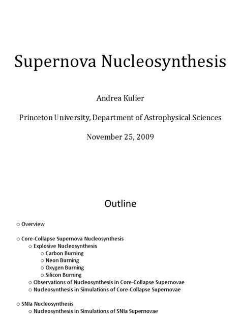 Supernova Nucleosynthesis | PDF | Nuclear Reaction | Supernova