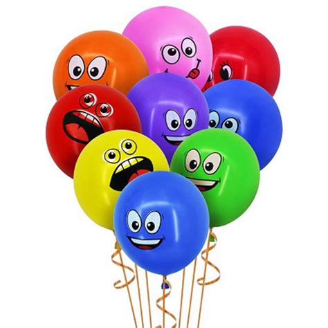 Buy 100PCS Emoji Latex Party Balloons 12 Inch,JUFEN Multicolored Happy ...