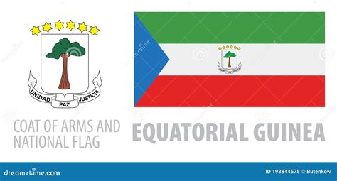 Vector Set of the Coat of Arms and National Flag of Equatorial Guinea ...