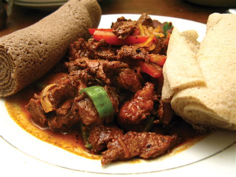 Special tibs (marinated beef) with injera | Location: Addis … | Flickr