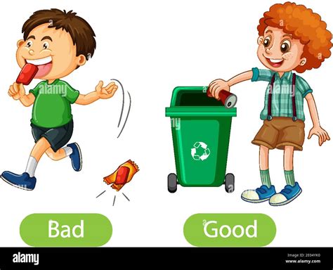 Opposite words with bad and good illustration Stock Vector Image & Art ...