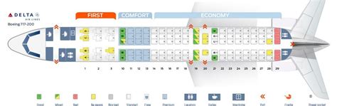 Seat map Delta Air Lines Boeing 717-200 | Delta airlines, Delta, Delta comfort