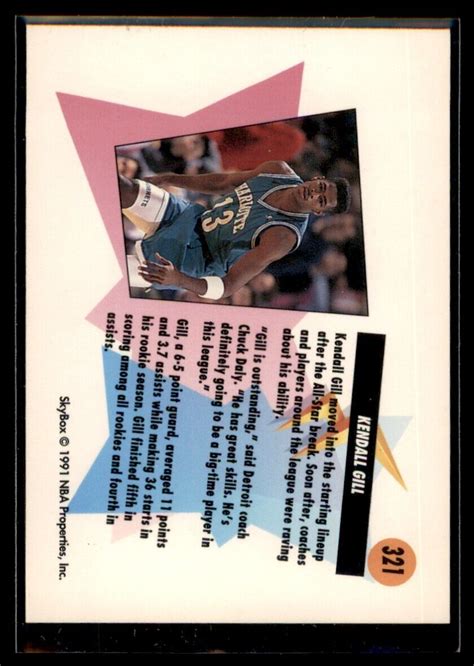 1991-92 SKYBOX KENDALL GILL CHARLOTTE HORNETS #321 | eBay