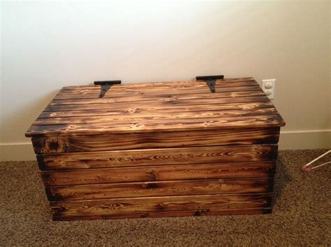 DIY toy box made from old pallets. Blow torched and glazed. Wooden Toy ...