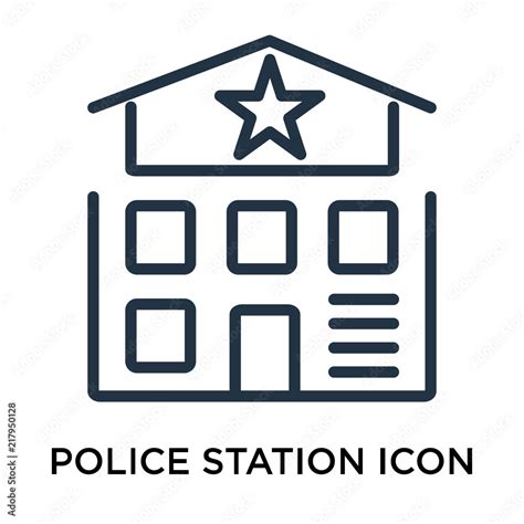 Police station icon vector isolated on white background, Police station ...