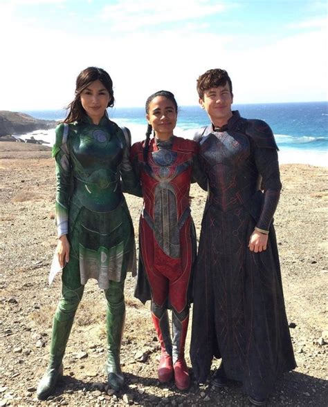 Gemma Chan, Lauren Ridloff and Barry Keoghan on the set of "Eternals ...