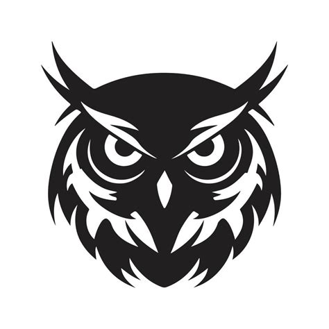 owl, logo concept black and white color, hand drawn illustration ...