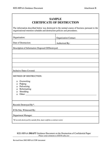 Certificate Of Disposal Template | Creative Template