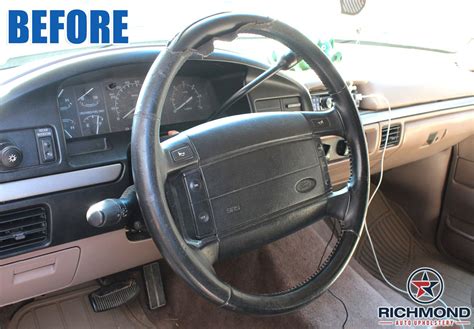 1992 1993 1994 1995 1996 Ford Bronco -Leather Wrap Steering Wheel Cover ...