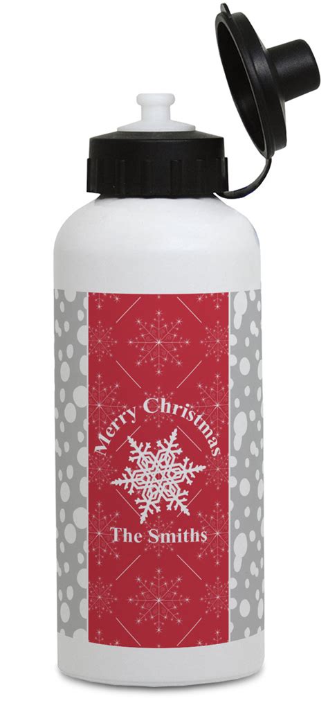 Snowflakes Water Bottles - Aluminum - 20 oz - White (Personalized ...