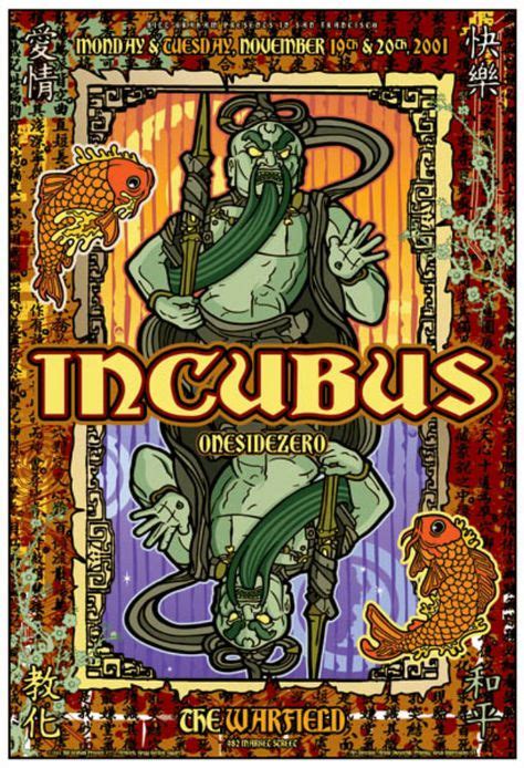 Incubus | Vintage concert posters, Vintage music posters, Concert posters