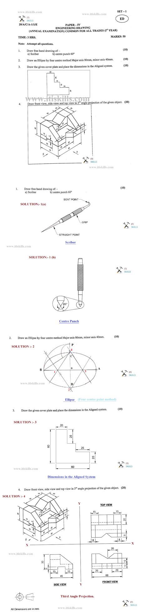 ITI Engineering Drawing Paper 1st Year - ITI Skills