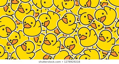 duck seamless pattern vector rubber ducky isolated cartoon illustration ...