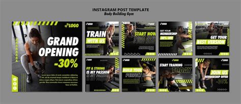 Free PSD | Body building workout instagram posts