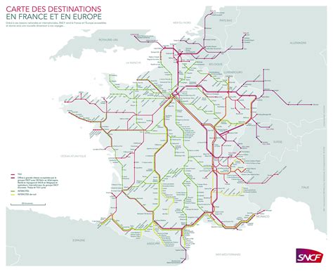 Map of France's SNCF (French Railway Company) network | France map ...