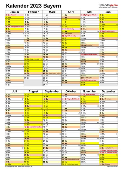 Kalender 2021 Bayern - Kalenderblatt 2021 Bayern : Kalender 2021 Mit ...
