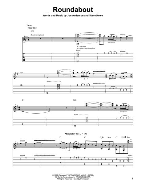 Roundabout by Yes - Guitar Tab Play-Along - Guitar Instructor