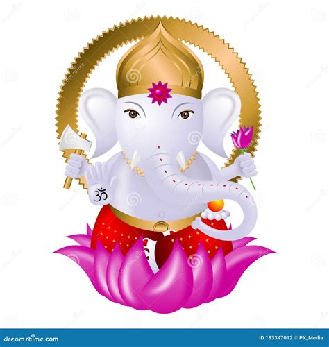 Ganesha - Indian God - Illustration, White Background Stock Illustration - Illustration of ...