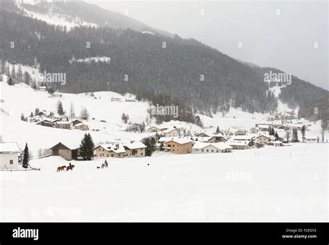 A snow-covered mountain village, in Eastern Switzerland Stock Photo - Alamy