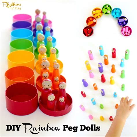 DIY Rainbow Peg Dolls