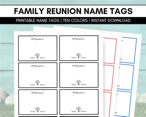 Family Reunion Name Tags, Printable Family Reunion Name Tags, Family ...