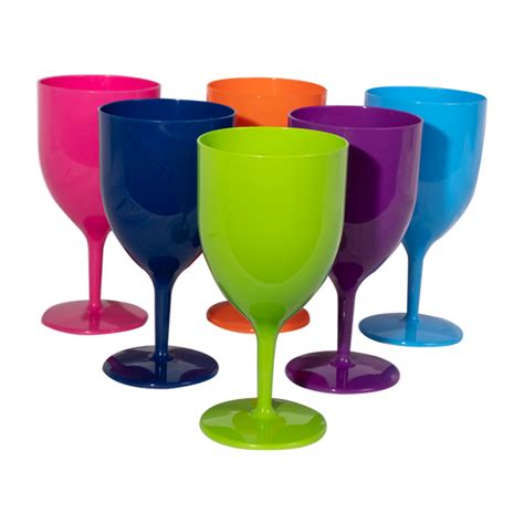 Plastic Wine Glasses - Assorted - King Cup