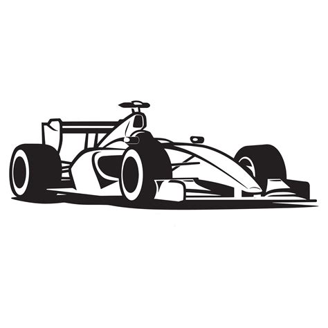 Formula racing car illustration in black and white 43245841 Vector Art ...