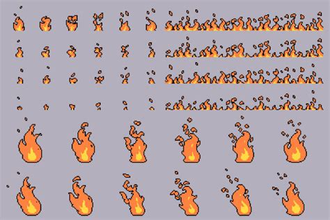 Fire Pixel Art Animation Sprites Download - CraftPix.net