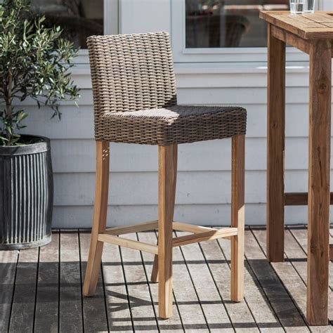 Rattan Teak Indoor Outdoor Bar Stool | Fizzy Fox Ripley