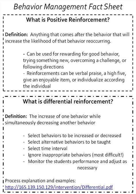 Behavior Management Fact Sheet #1 - Positive Reinforcement and ...