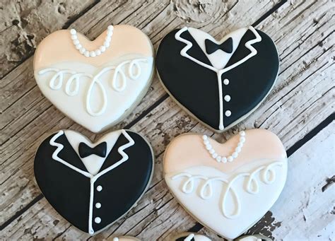 Wedding Cookies Bride and Groom Cookies Tuxedo and Gown Cookies Wedding Favors Bridal Shower ...