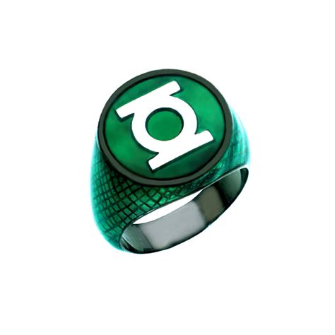 Green Lantern Inspired Silver Ring Green Snake Skin Edition