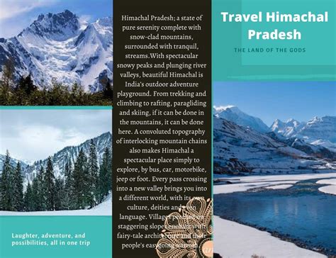 Blue and Peach Colored Borders Travel Ladakh Brochure