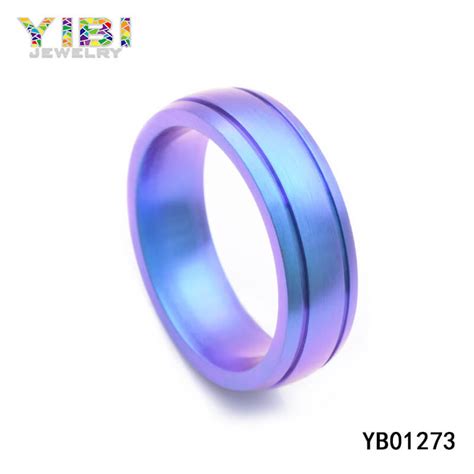 Mens Blue Titanium Wedding Bands | Jewelry Factory China