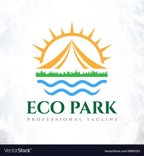 Tent eco park outdoor logo design Royalty Free Vector Image