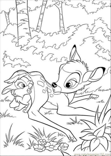 Coloring Pages Thumper Behind Bambi (Cartoons > Bambi) - free printable ...