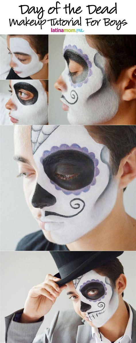 Day of the Dead Face Painting Tutorial For Boys - Entertainment Tips &… Maquillaje Halloween ...