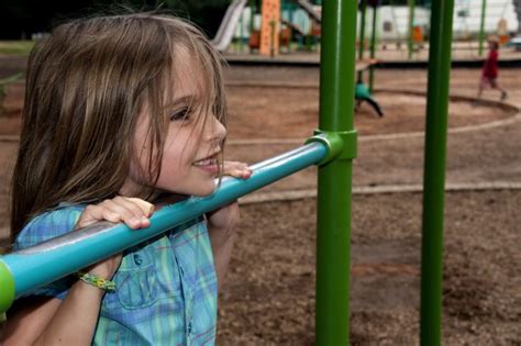 Free picture: cute, girl, hanging, arms, one, playground