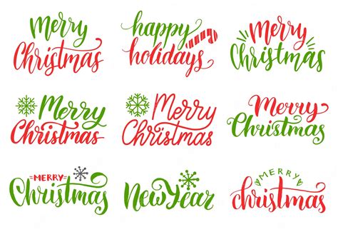 Premium Vector | Collection of merry christmas calligraphy