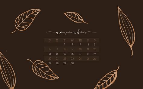 November Calendar Wallpaper - Desktop & Mobile Calendar for 2016