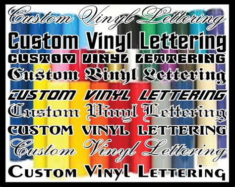 Custom Vinyl Lettering Decals, Any Font, Any Size, Any Color. 5-7 Year Gloss Vinyl. Priced per ...