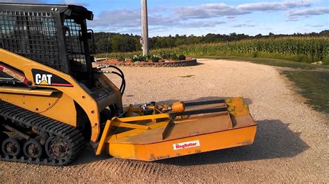 Homemade skid steer brush hog - YouTube