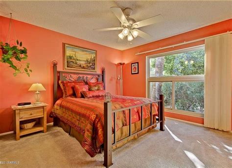 Orange bedroom Bedroom Paint Schemes, Bedroom Wall Paint, Bedroom Wall Colors, Small Room ...