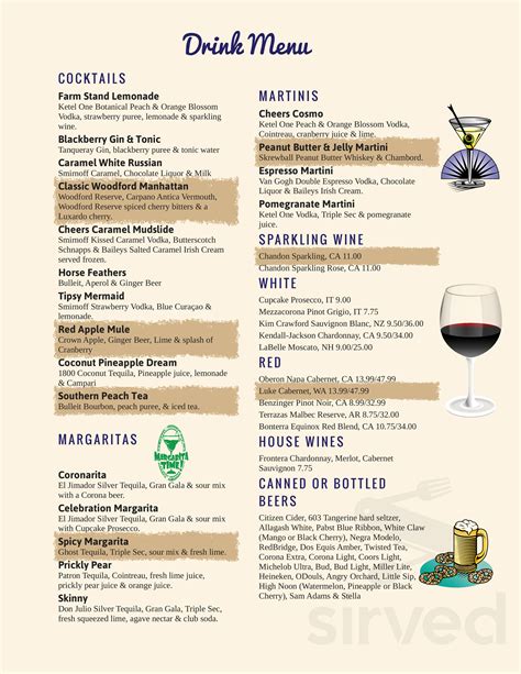 Cheers Grille & Bar menu in Concord, New Hampshire, USA