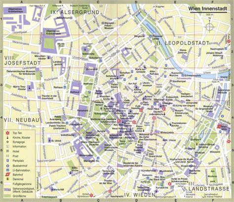 Vienna city tour map - Wien city map (Austria)