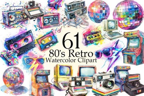 80s Retro ClipArt Bundle Graphic by sumim3934 · Creative Fabrica