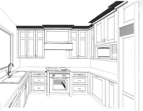 3D Drawing Kitchen 2 - | Kitchen cabinets drawing, Kitchen cabinet design, Kitchen design software