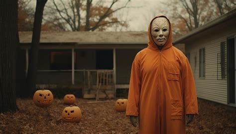 Premium AI Image | screengrab of HALLOWEEN Michael Myers movie by Wes Anderson