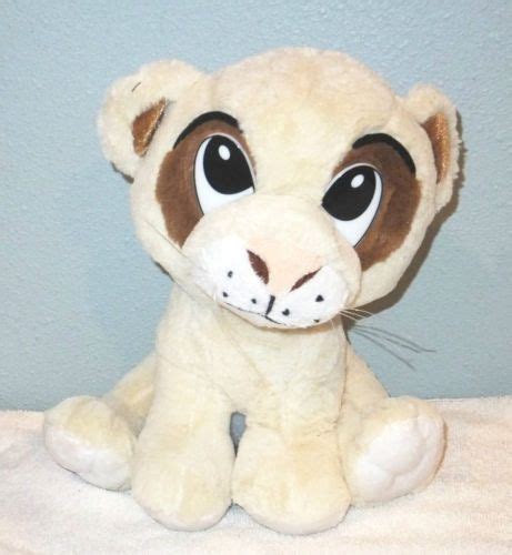 10" LION CUB Six Flags Plush Stuffed Animal BIG EYED Doll Cream Color…