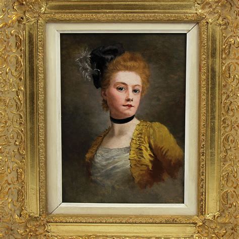 Portrait oil on canvas portrait lady atr. to Edouard Bisson French - Monarts Gallery - Antiques ...